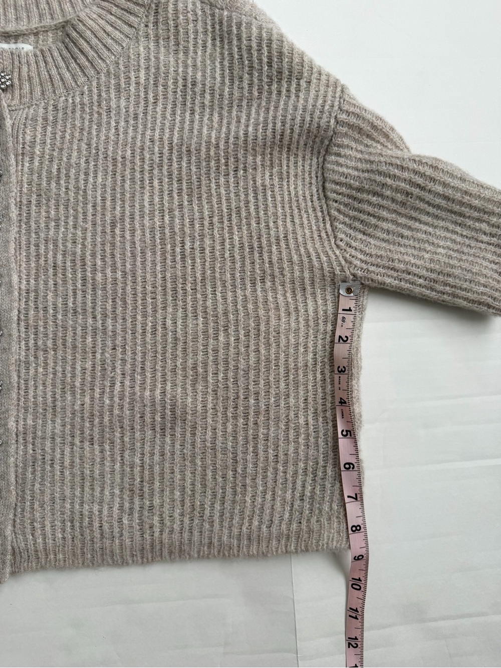 AE Short-Sleeve Ribbed Button-Front Sweater - Picture 8 of 8